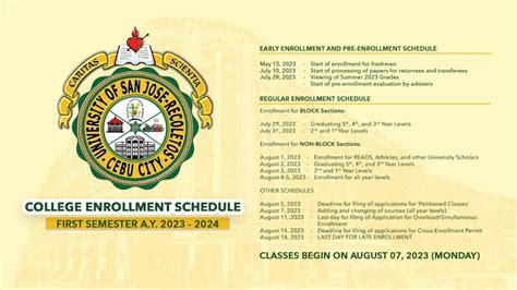 Class Enrollment Schedule for Fall 2024.